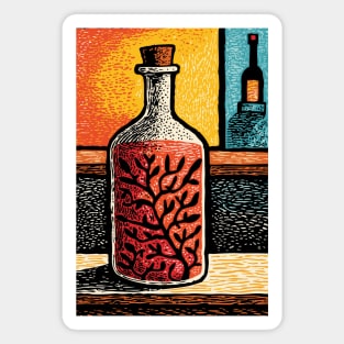 A Thought in a Bottle | Surreal Metaphysical Art Magnet